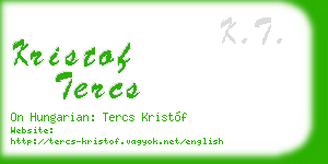 kristof tercs business card